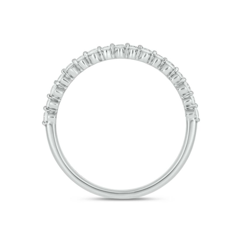 Lab Created 1/4 Carat Lab-Grown Diamond Half Bezel Anniversary Ring in Sterling Silver