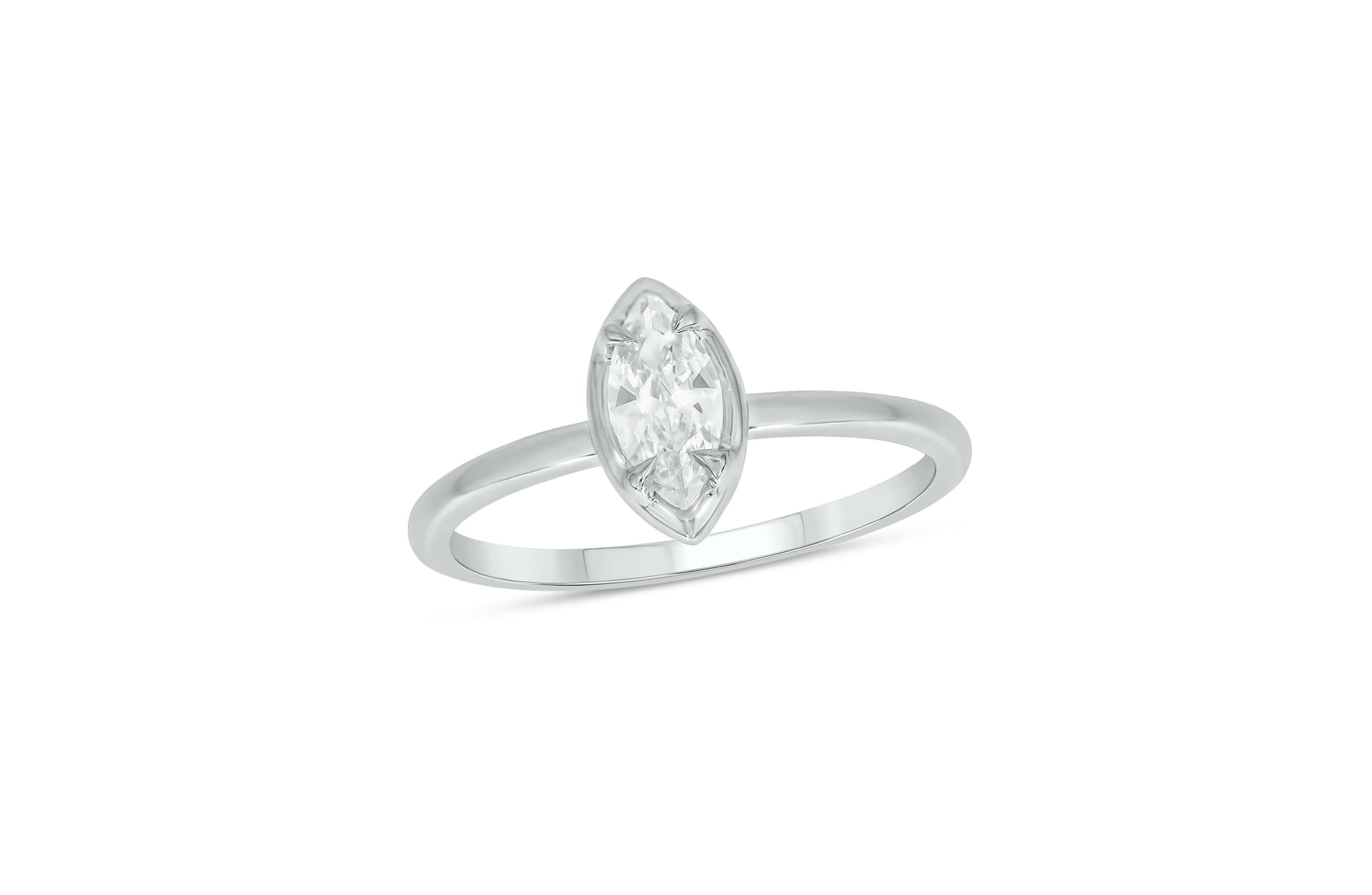 Lab Created 1/3 Carat Lab-Grown Diamond Marquise Solitaire Ring in Sterling Silver