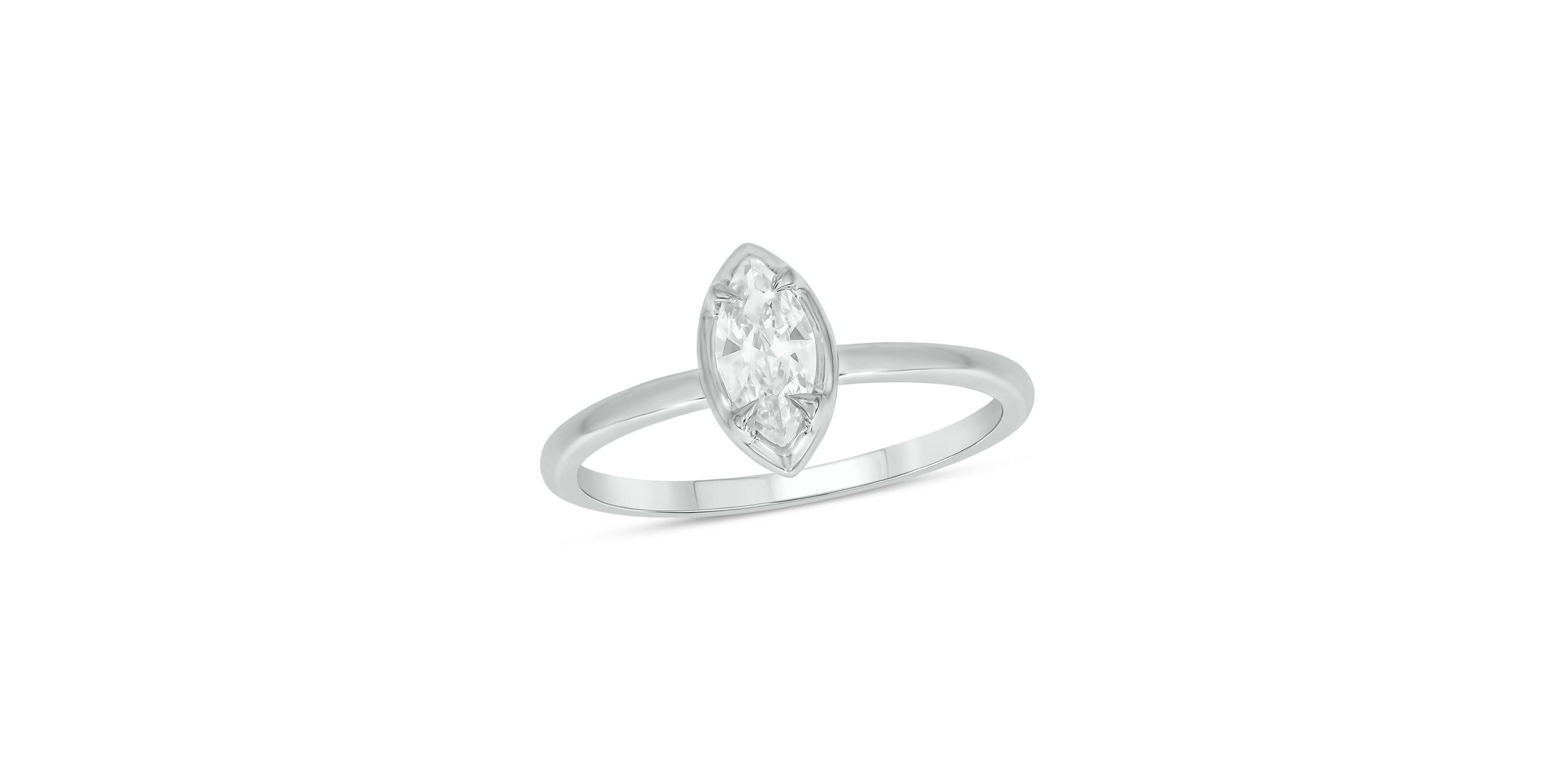Lab Created 1/3 Carat Lab-Grown Diamond Marquise Solitaire Ring in Sterling Silver