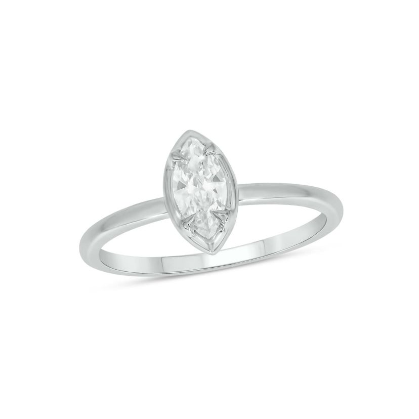 Lab Created 1/3 Carat Lab-Grown Diamond Marquise Solitaire Ring in Sterling Silver