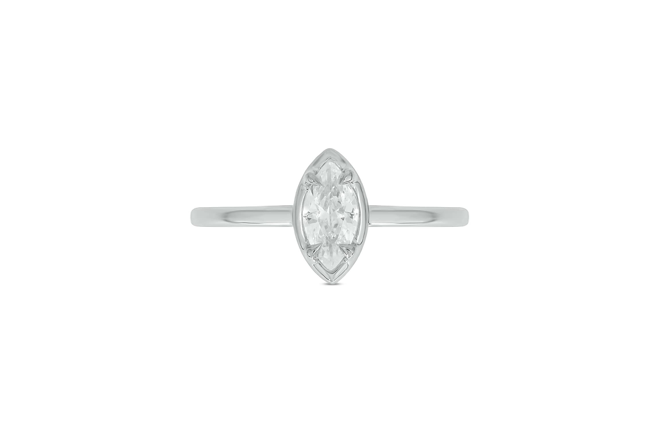 Lab Created 1/3 Carat Lab-Grown Diamond Marquise Solitaire Ring in Sterling Silver