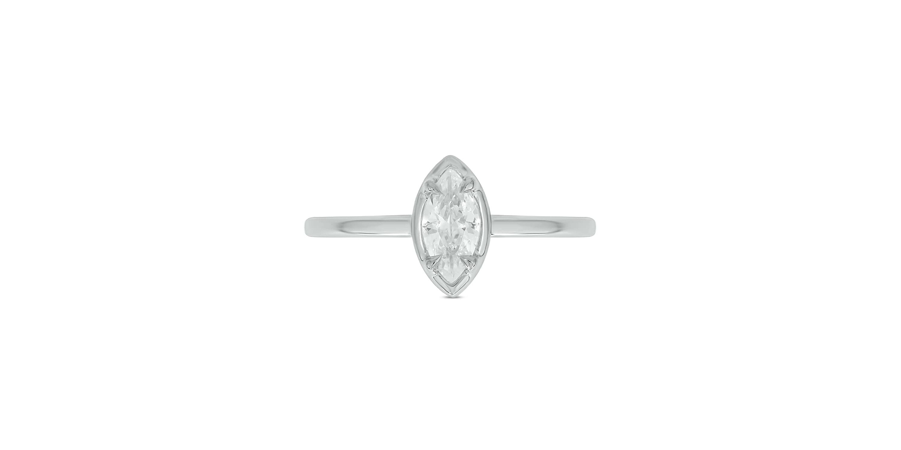 Lab Created 1/3 Carat Lab-Grown Diamond Marquise Solitaire Ring in Sterling Silver