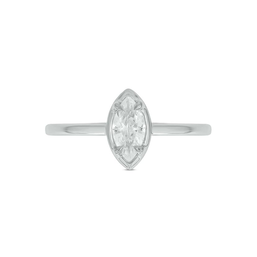 Lab Created 1/3 Carat Lab-Grown Diamond Marquise Solitaire Ring in Sterling Silver