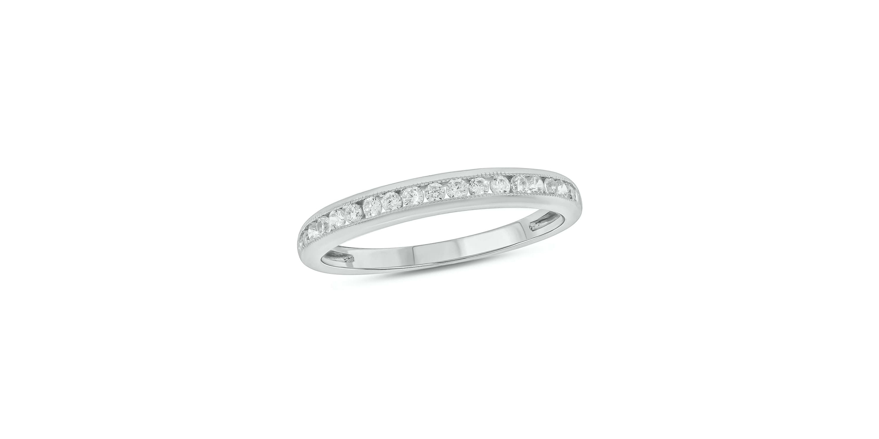 Lab Created 1/4 Carat Lab-Grown Diamond Channel Band  Anniversary Ring in Sterling Silver
