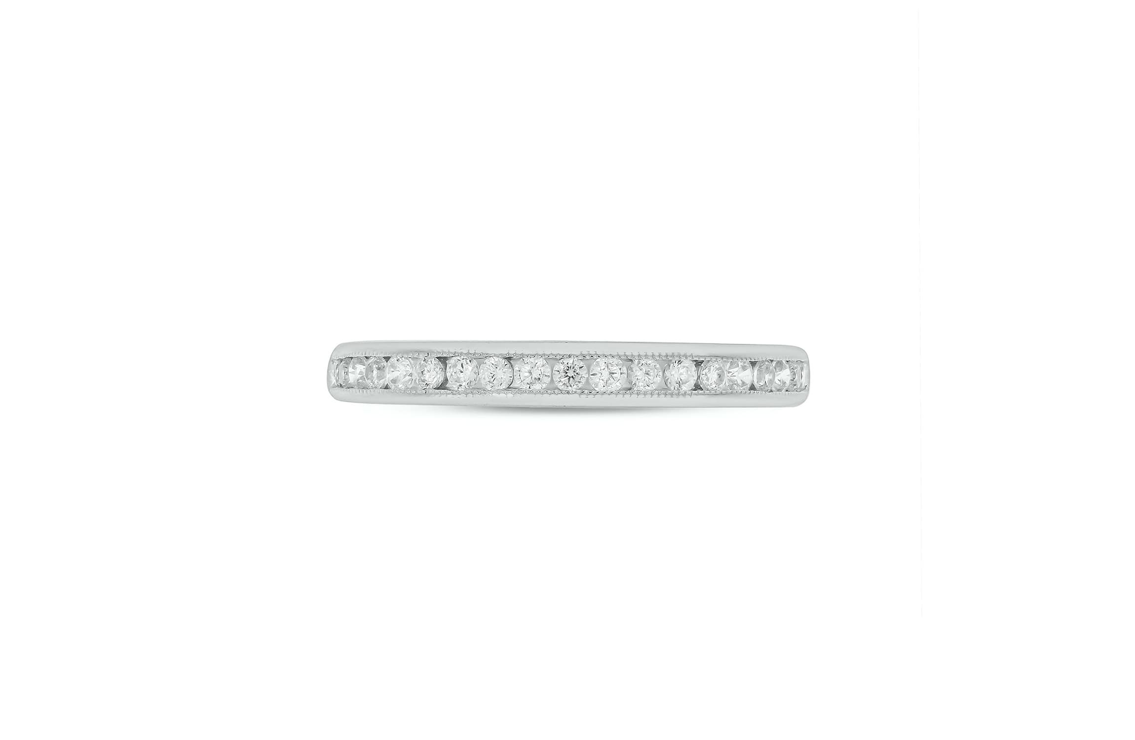 Lab Created 1/4 Carat Lab-Grown Diamond Channel Band  Anniversary Ring in Sterling Silver