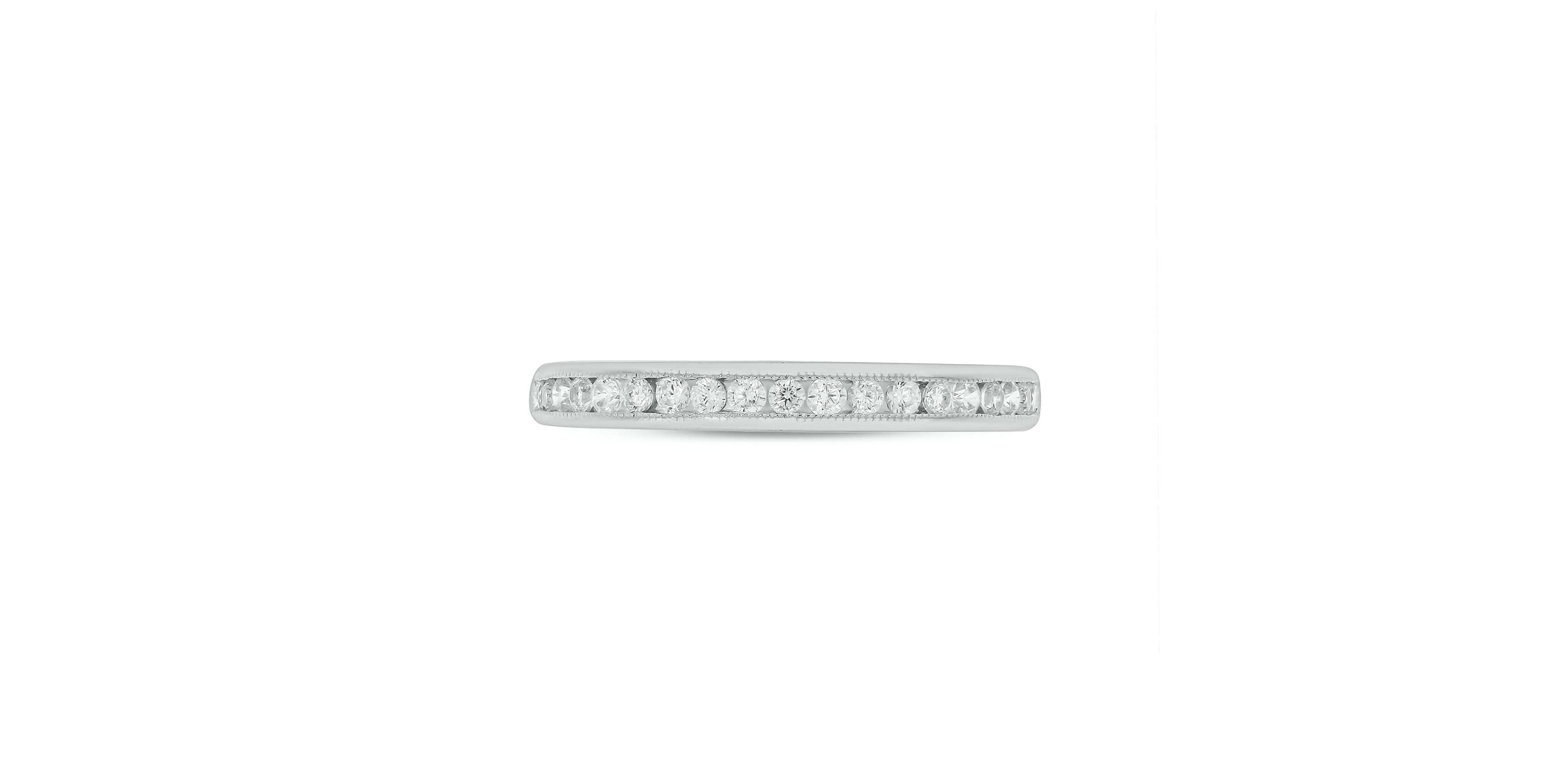 Lab Created 1/4 Carat Lab-Grown Diamond Channel Band  Anniversary Ring in Sterling Silver