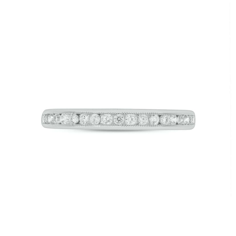 Lab Created 1/4 Carat Lab-Grown Diamond Channel Band  Anniversary Ring in Sterling Silver