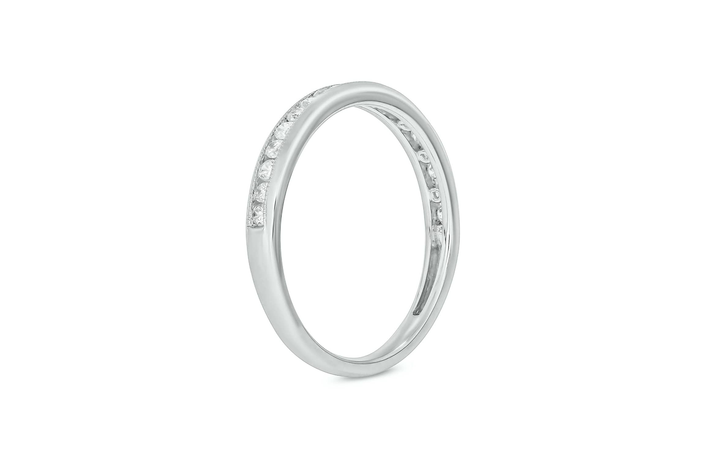 Lab Created 1/4 Carat Lab-Grown Diamond Channel Band  Anniversary Ring in Sterling Silver