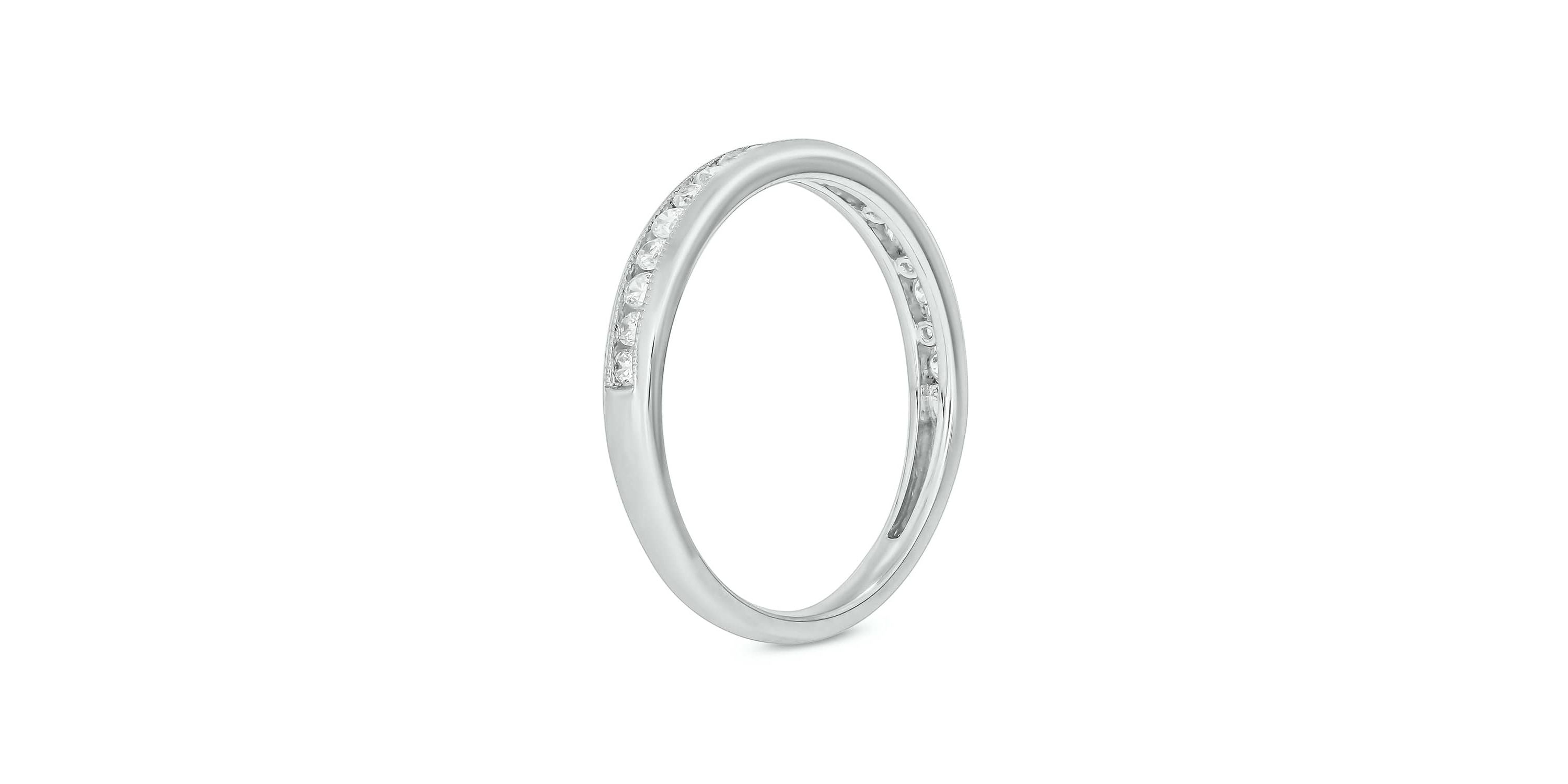 Lab Created 1/4 Carat Lab-Grown Diamond Channel Band  Anniversary Ring in Sterling Silver
