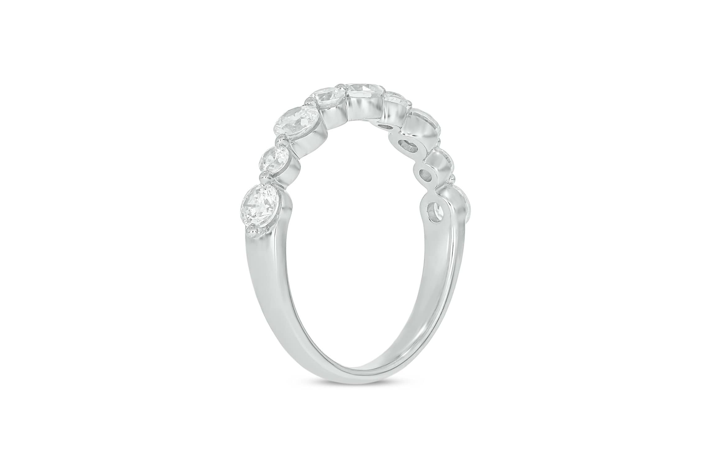 Lab Created 1 Carat Lab-Grown Diamond Half Bezel Anniversary Ring in Sterling Silver