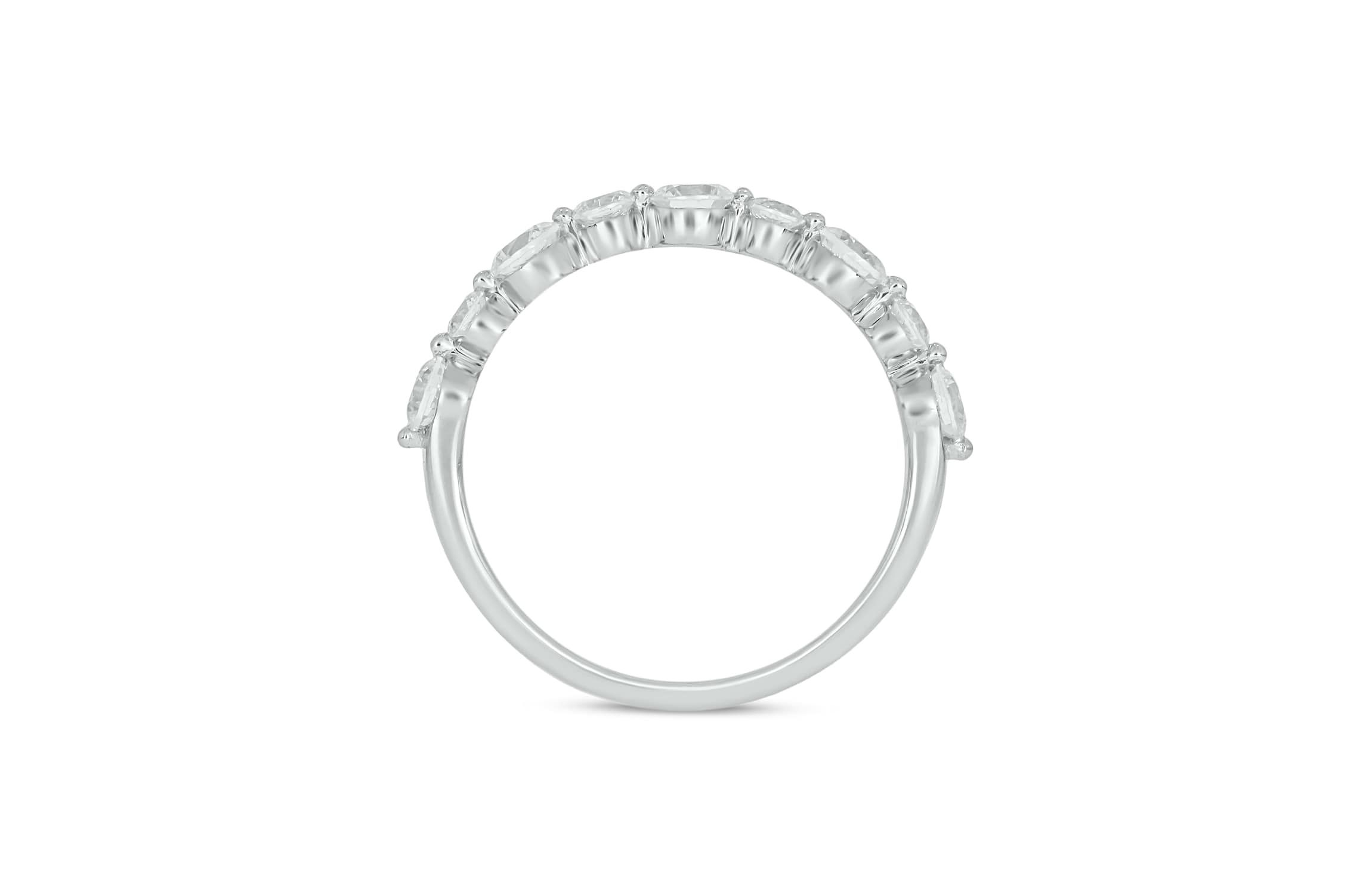 Lab Created 1 Carat Lab-Grown Diamond Half Bezel Anniversary Ring in Sterling Silver