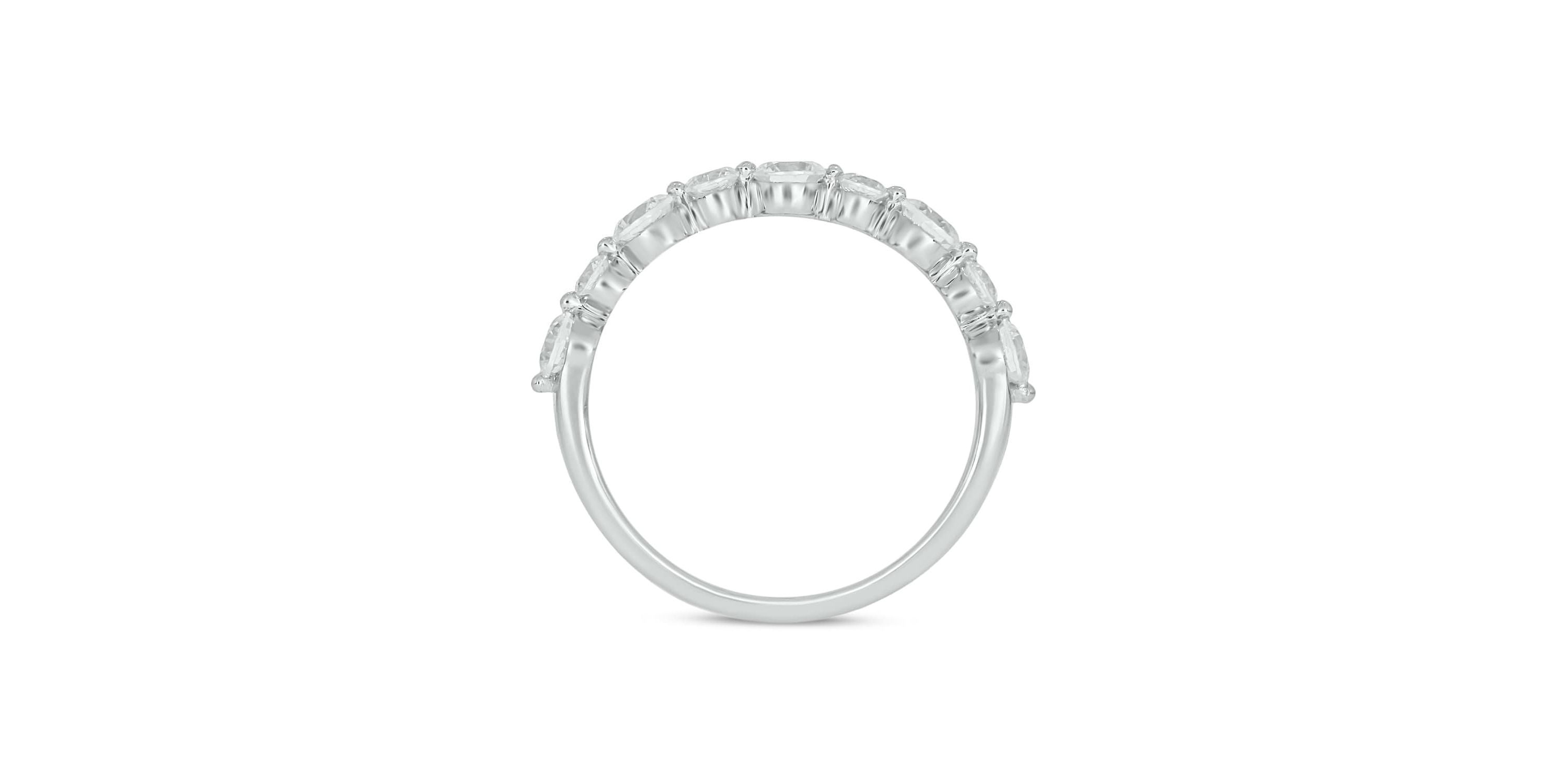 Lab Created 1 Carat Lab-Grown Diamond Half Bezel Anniversary Ring in Sterling Silver