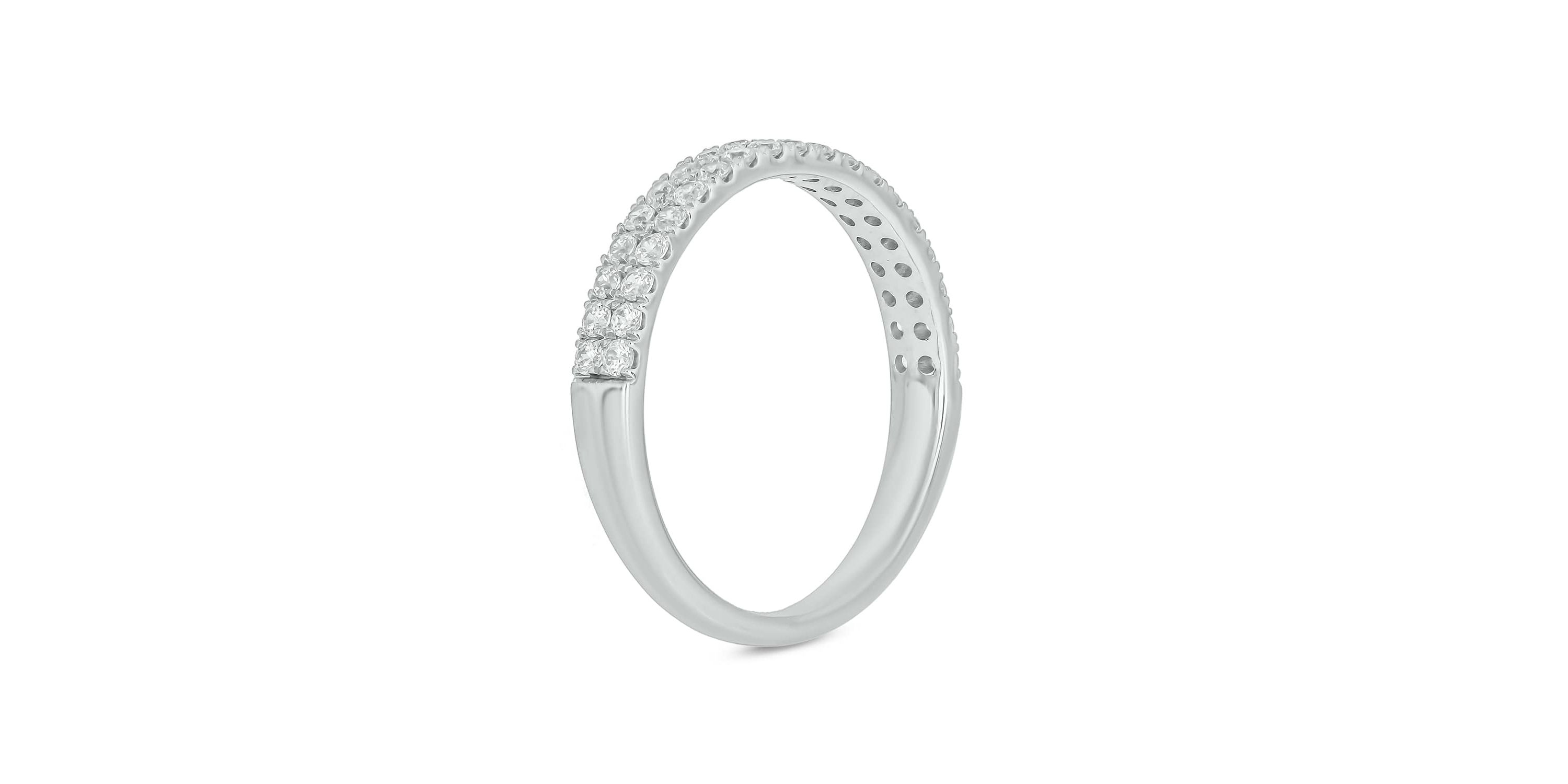 Lab Created 1/2 Carat Lab-Grown Dazzling Two-Row Diamond Anniversary Ring in Sterling Silver