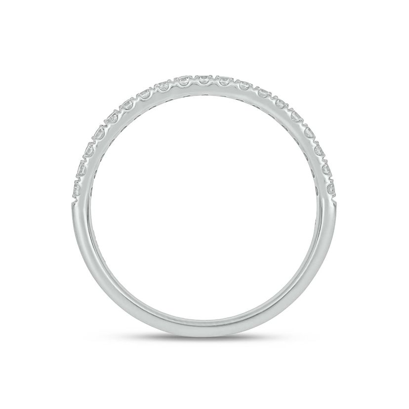 Lab Created 1/2 Carat Lab-Grown Dazzling Two-Row Diamond Anniversary Ring in Sterling Silver
