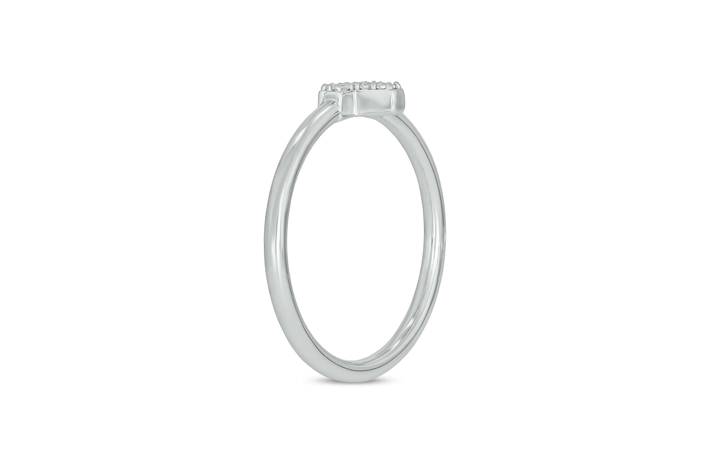 Lab Created Diamond Accent Lab-Grown Diamond Cross-Shaped Stylish Fashion Ring in Sterling Silver