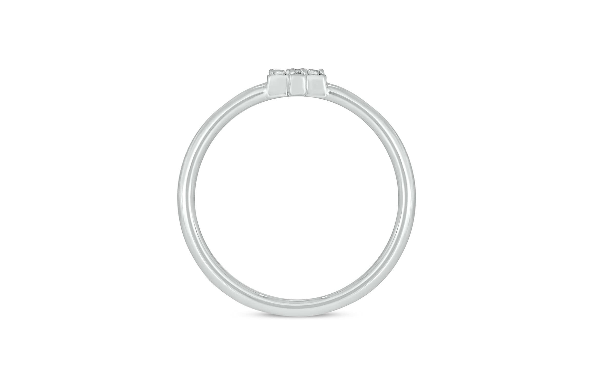 Lab Created Diamond Accent Lab-Grown Diamond Cross-Shaped Stylish Fashion Ring in Sterling Silver