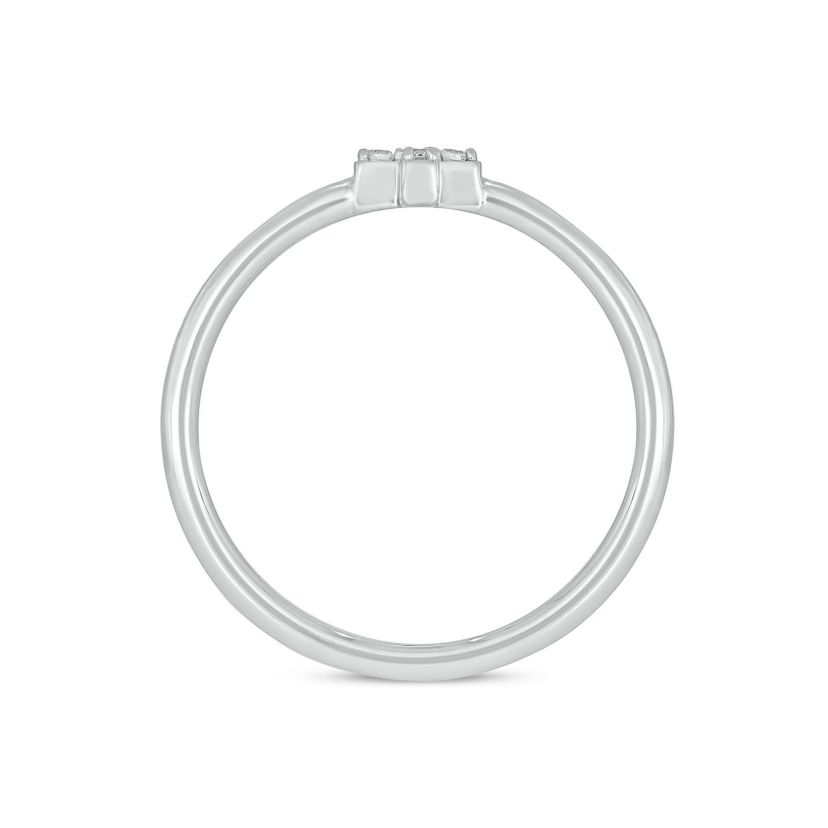 Lab Created Diamond Accent Lab-Grown Diamond Cross-Shaped Stylish Fashion Ring in Sterling Silver