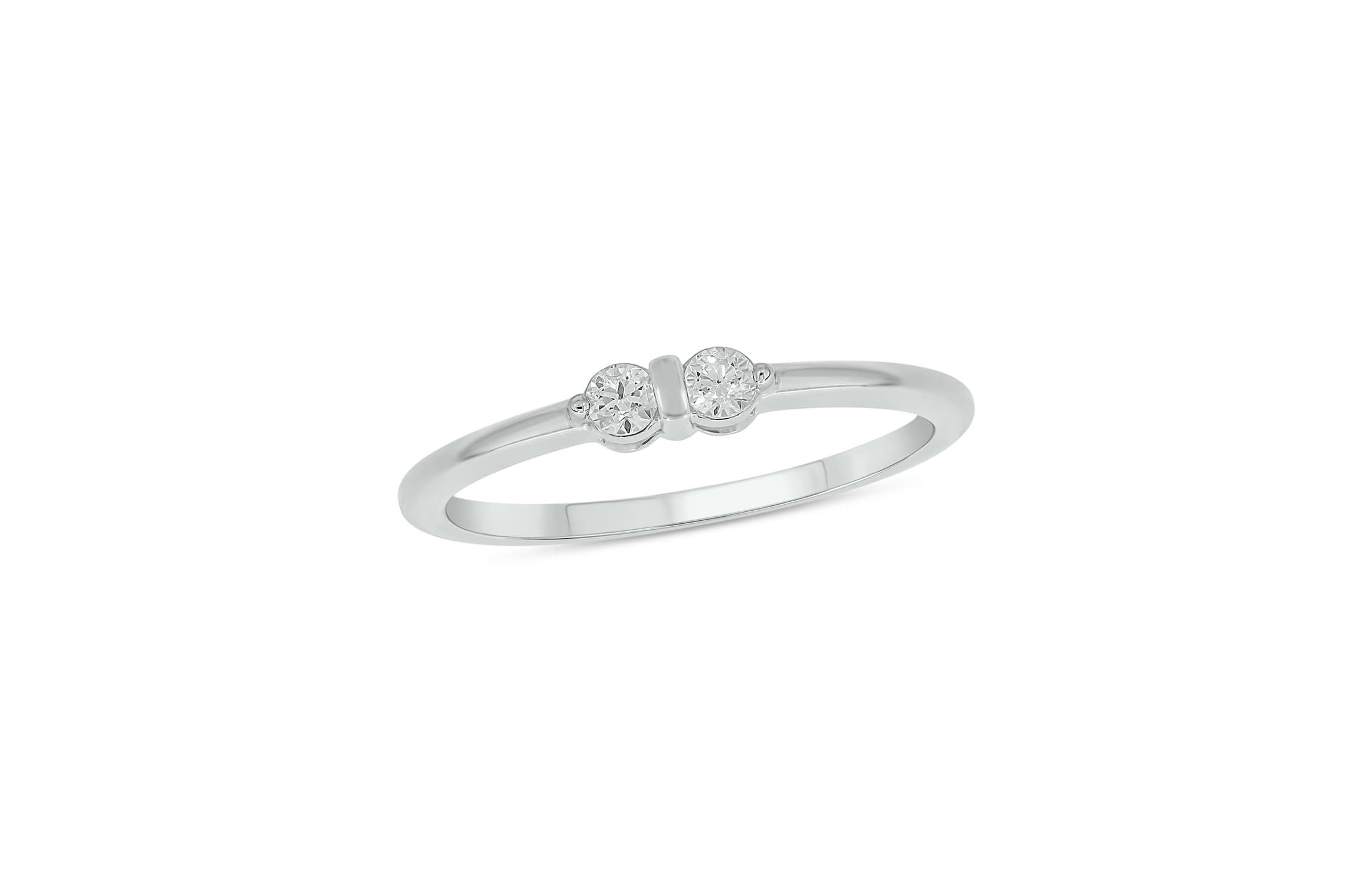 Lab Created 1/6 Carat Two-Stone Symbolic Fashion Ring in Sterling Silver