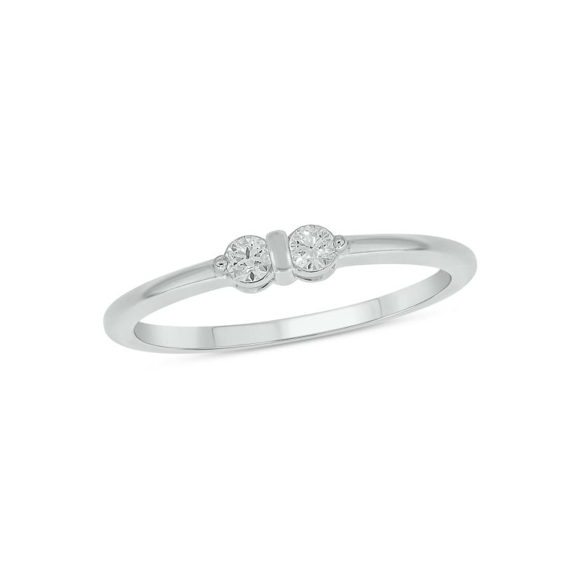 Lab Created 1/6 Carat Two-Stone Symbolic Fashion Ring in Sterling Silver