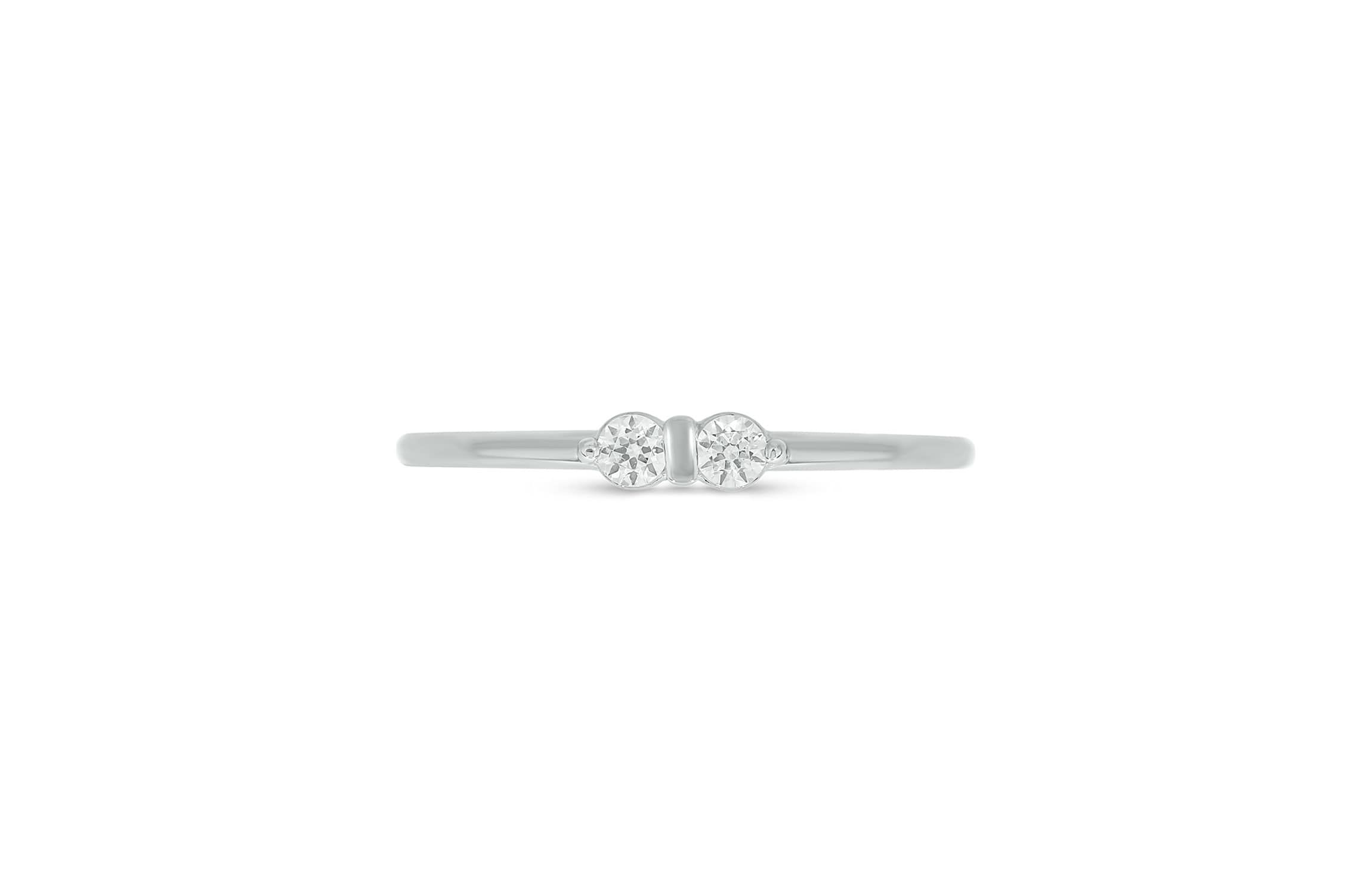 Lab Created 1/6 Carat Two-Stone Symbolic Fashion Ring in Sterling Silver