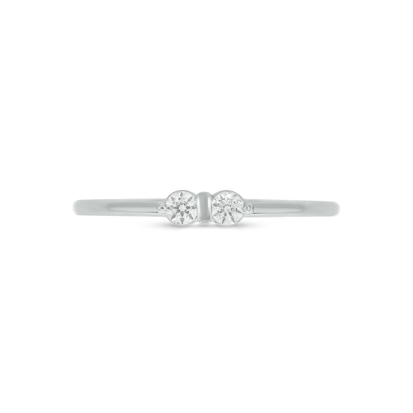 Lab Created 1/6 Carat Two-Stone Symbolic Fashion Ring in Sterling Silver
