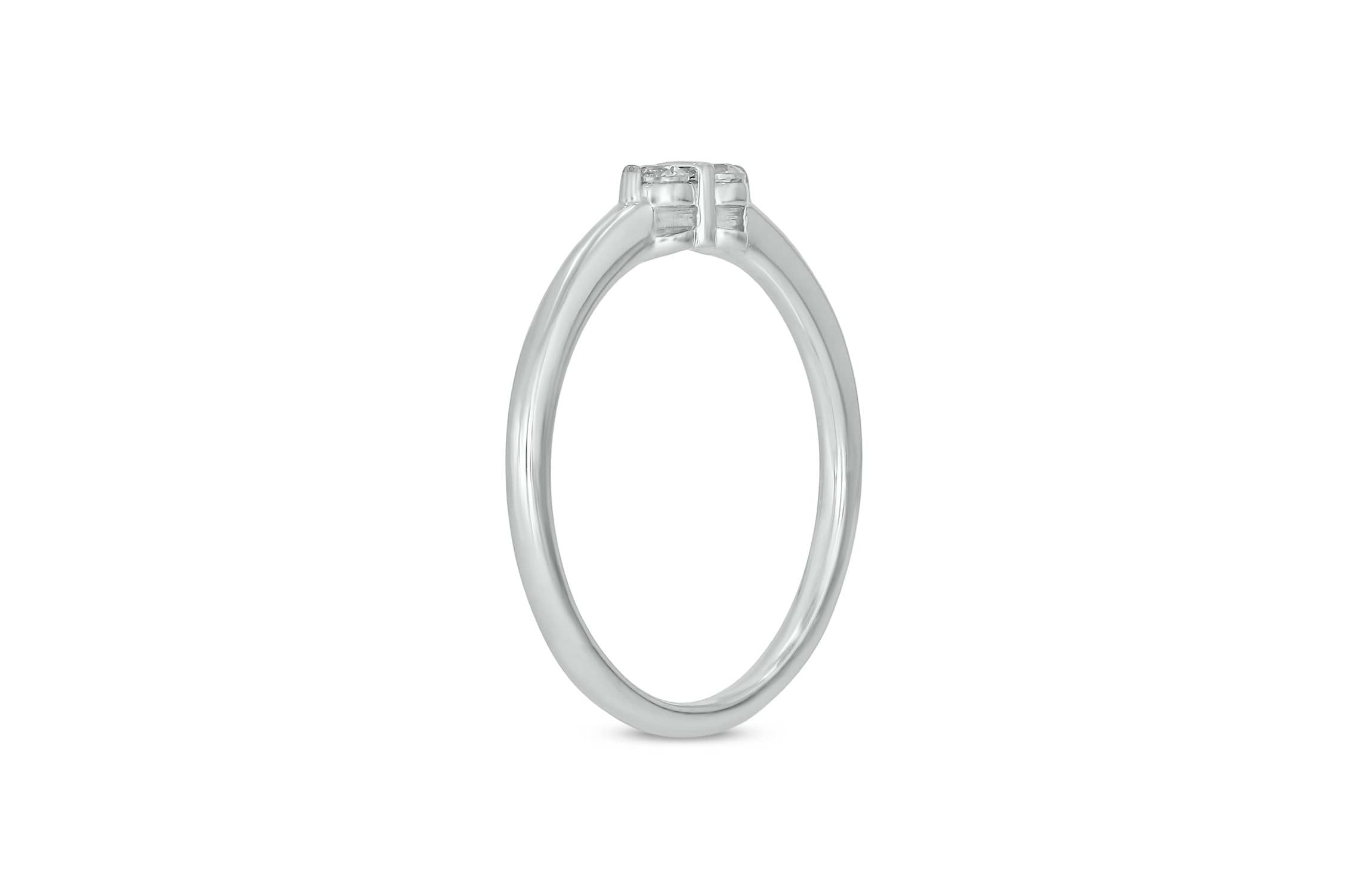 Lab Created 1/6 Carat Two-Stone Symbolic Fashion Ring in Sterling Silver