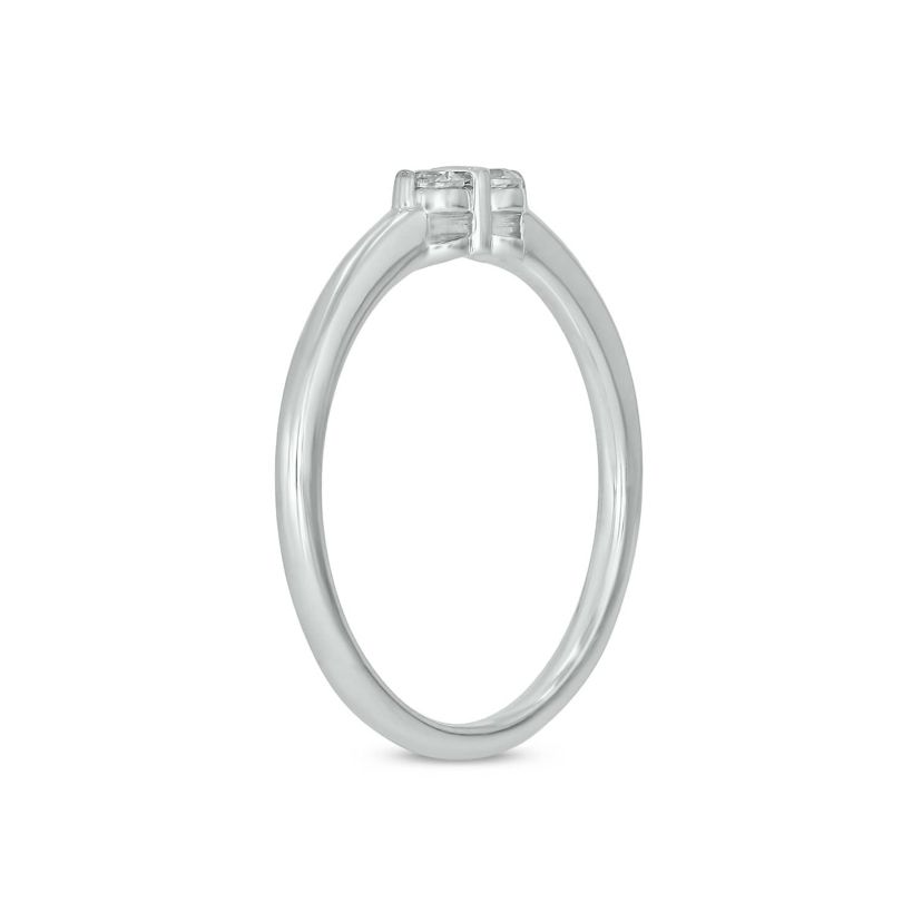Lab Created 1/6 Carat Two-Stone Symbolic Fashion Ring in Sterling Silver