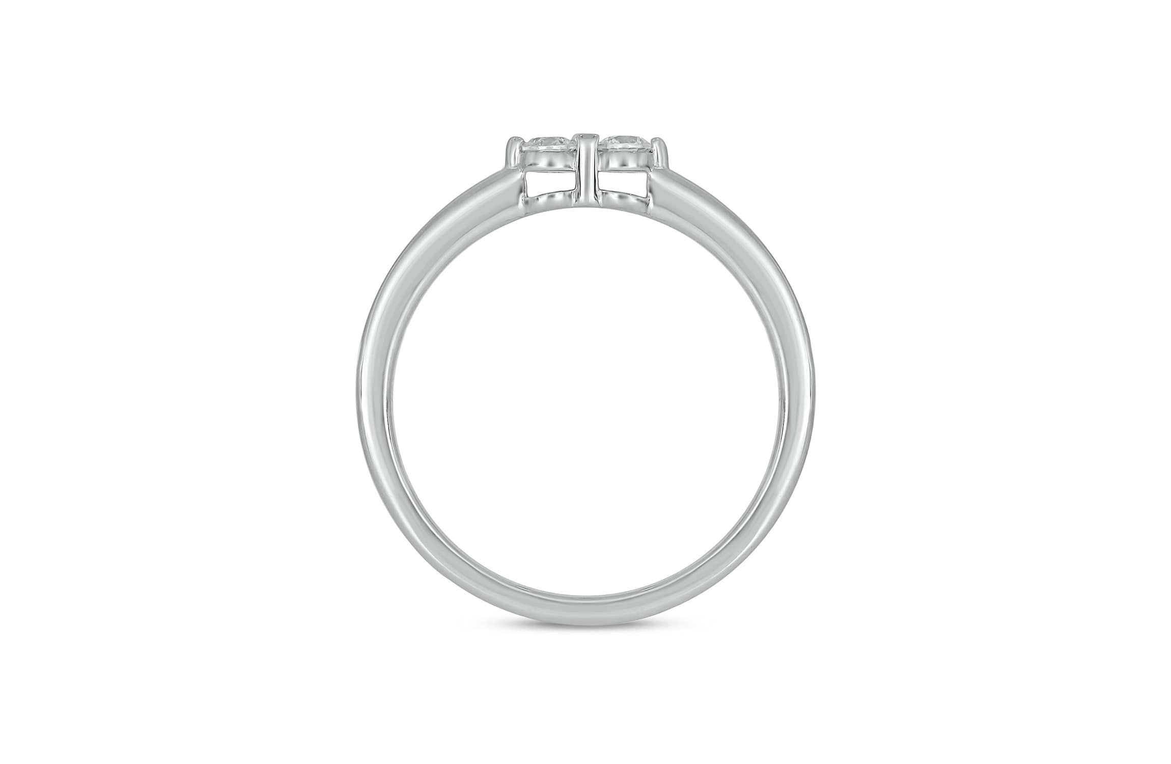 Lab Created 1/6 Carat Two-Stone Symbolic Fashion Ring in Sterling Silver
