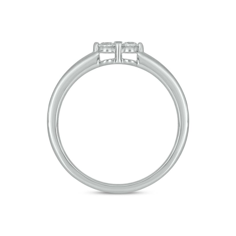 Lab Created 1/6 Carat Two-Stone Symbolic Fashion Ring in Sterling Silver