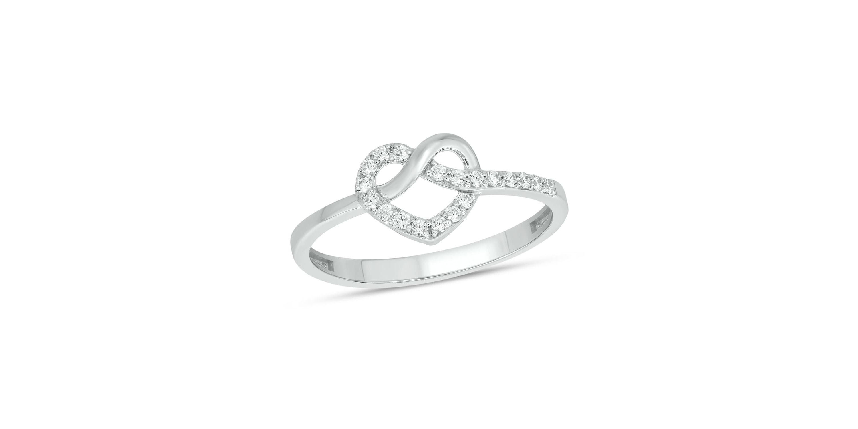 Lab Created 1/6 Carat Heart-Shaped Romantic Fashion Ring in Sterling Silver