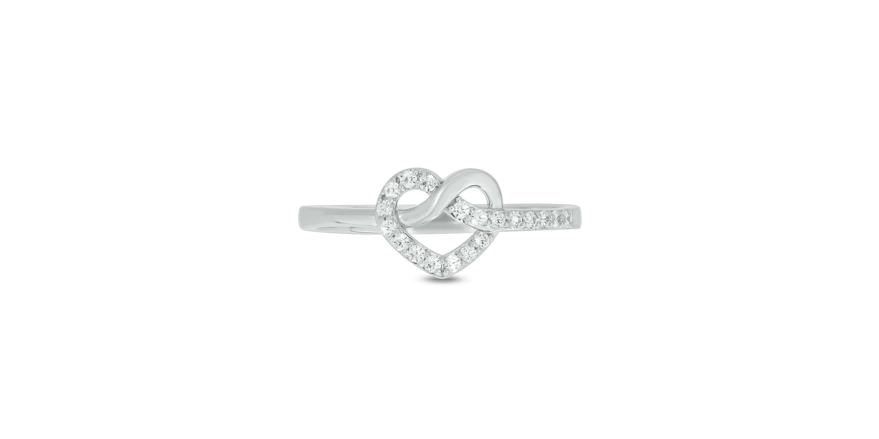 Lab Created 1/6 Carat Heart-Shaped Romantic Fashion Ring in Sterling Silver
