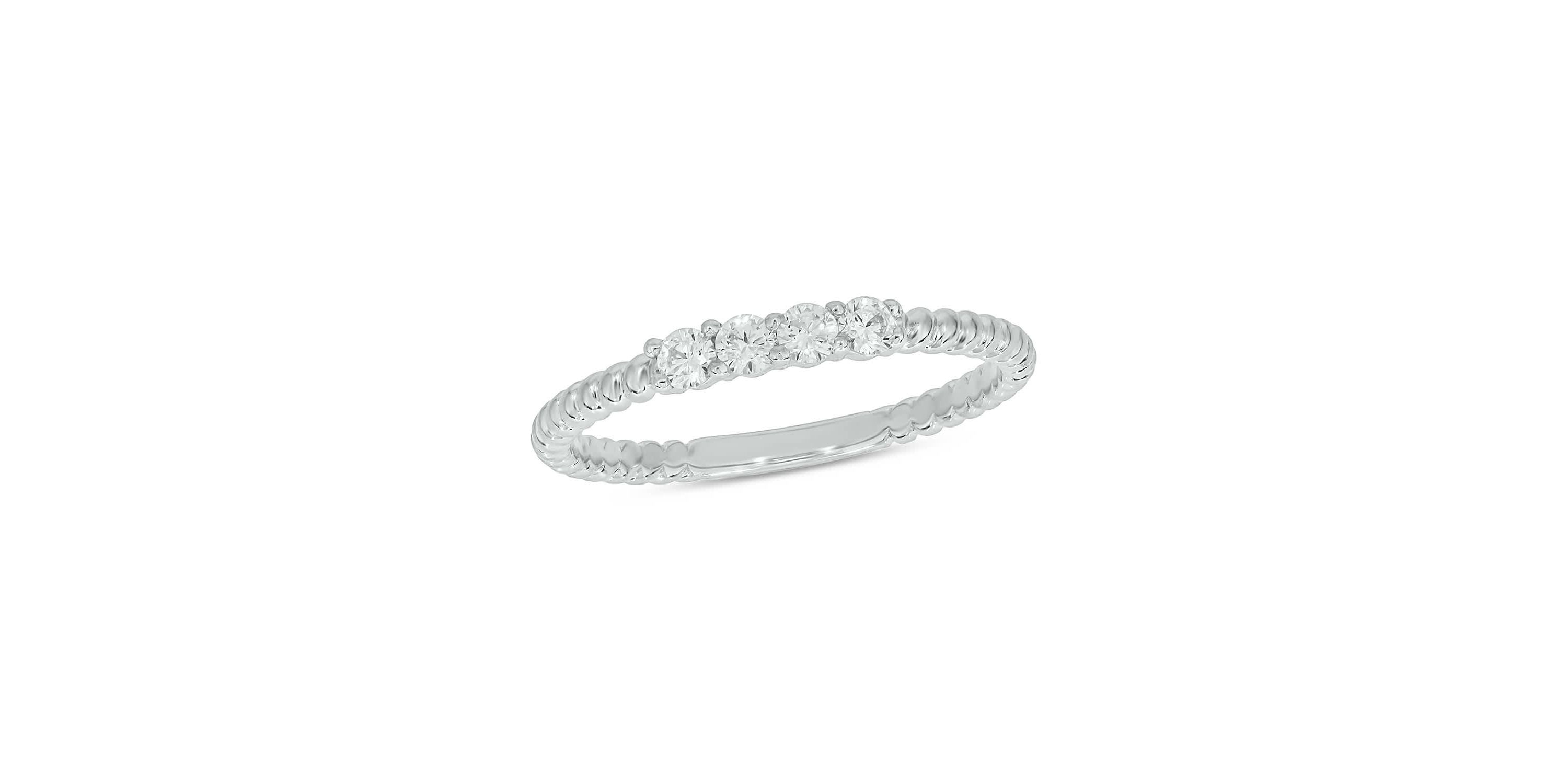 Lab Created 1/4 Carat Lab-Grown Diamond Refined Anniversary Ring Band in Sterling Silver