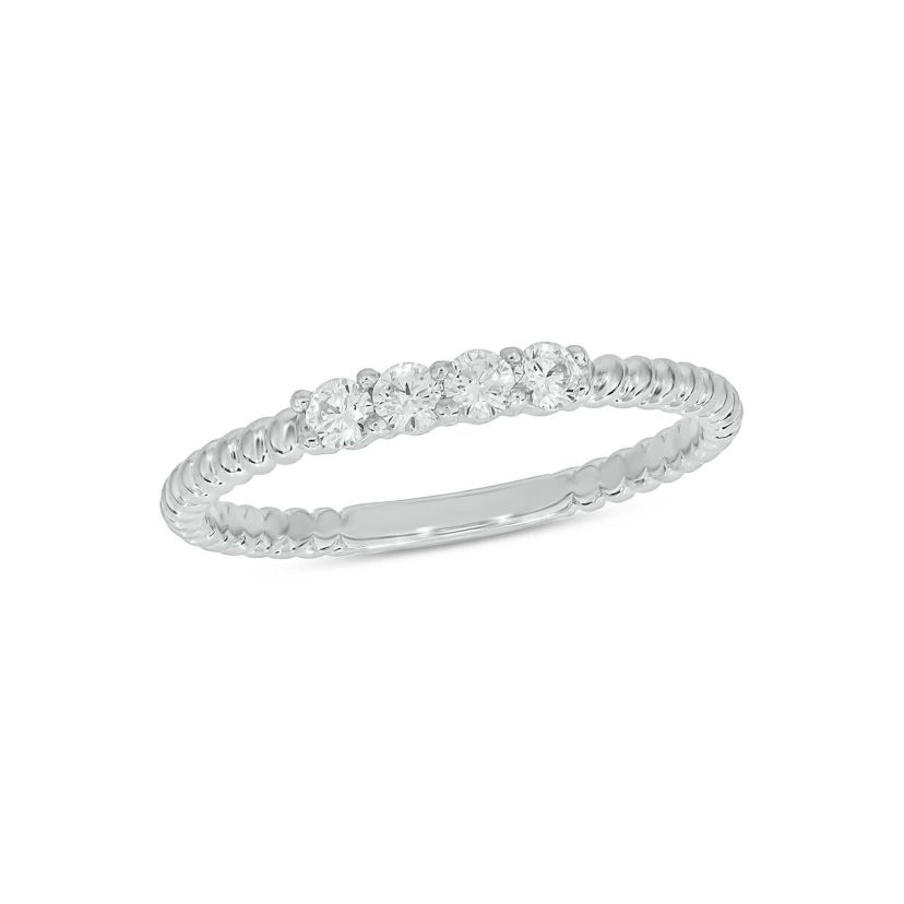 Lab Created 1/4 Carat Lab-Grown Diamond Refined Anniversary Ring Band in Sterling Silver