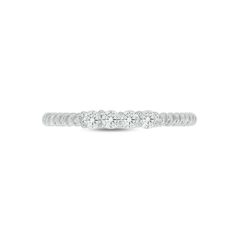 Lab Created 1/4 Carat Lab-Grown Diamond Refined Anniversary Ring Band in Sterling Silver