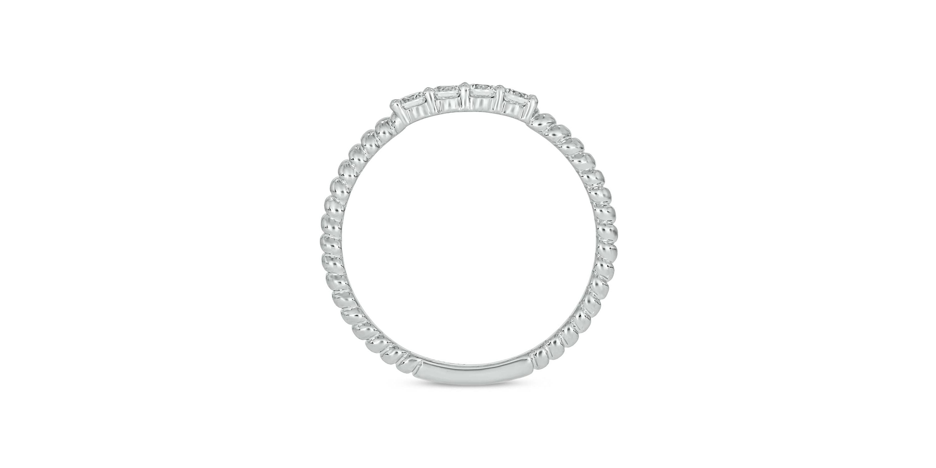 Lab Created 1/4 Carat Lab-Grown Diamond Refined Anniversary Ring Band in Sterling Silver