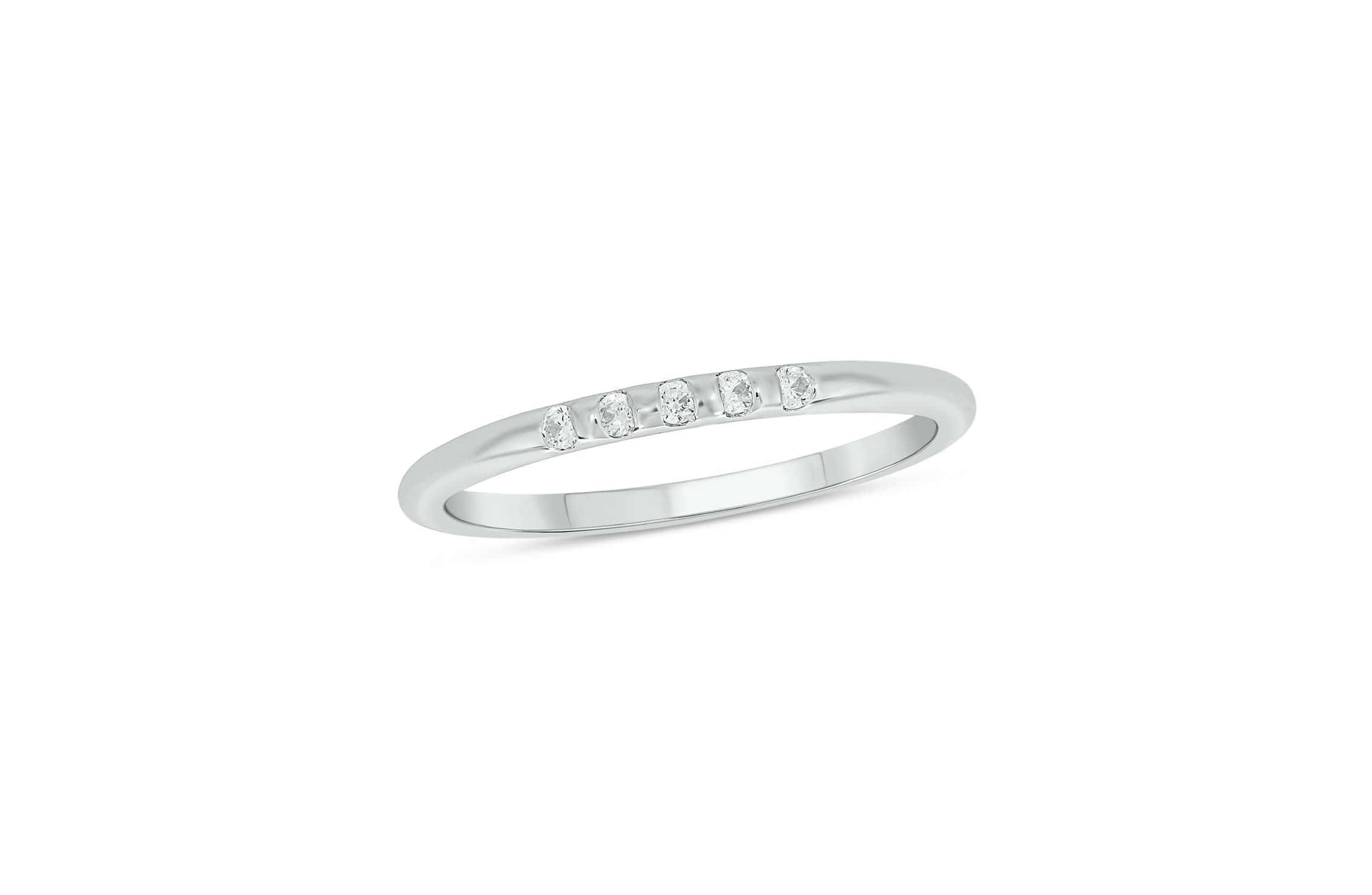 Lab Created 1/10 Carat Lab-Grown Diamond Timeless Anniversary Ring in Sterling Silver