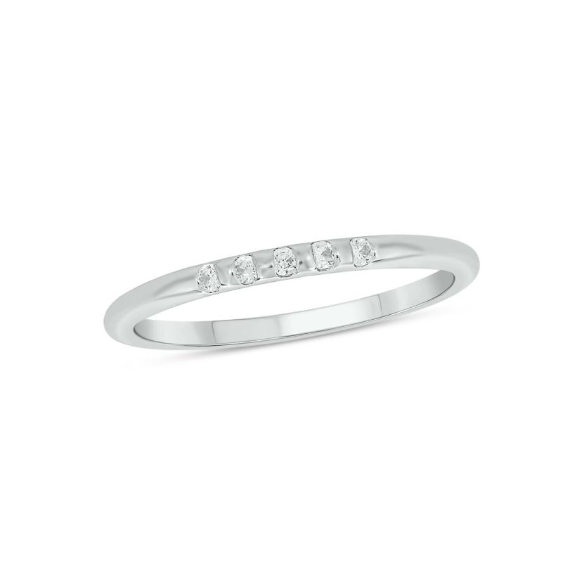 Lab Created 1/10 Carat Lab-Grown Diamond Timeless Anniversary Ring in Sterling Silver