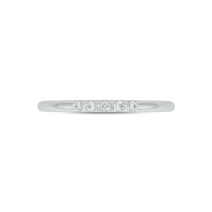 Lab Created 1/10 Carat Lab-Grown Diamond Timeless Anniversary Ring in Sterling Silver