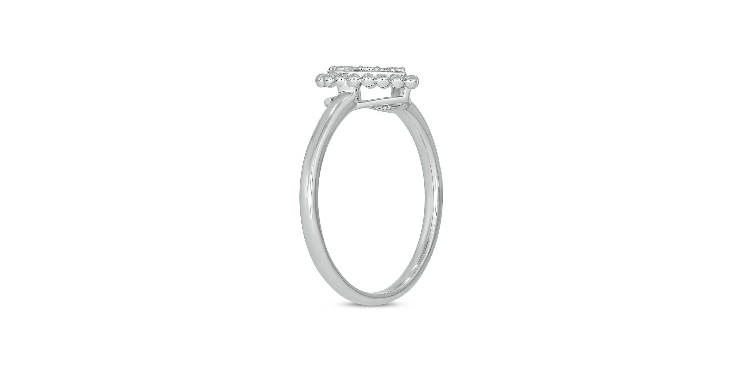 Lab Created Diamond Accent  Lab-Grown Diamond Heart-Shaped Romantic Fashion Ring in Sterling Silver