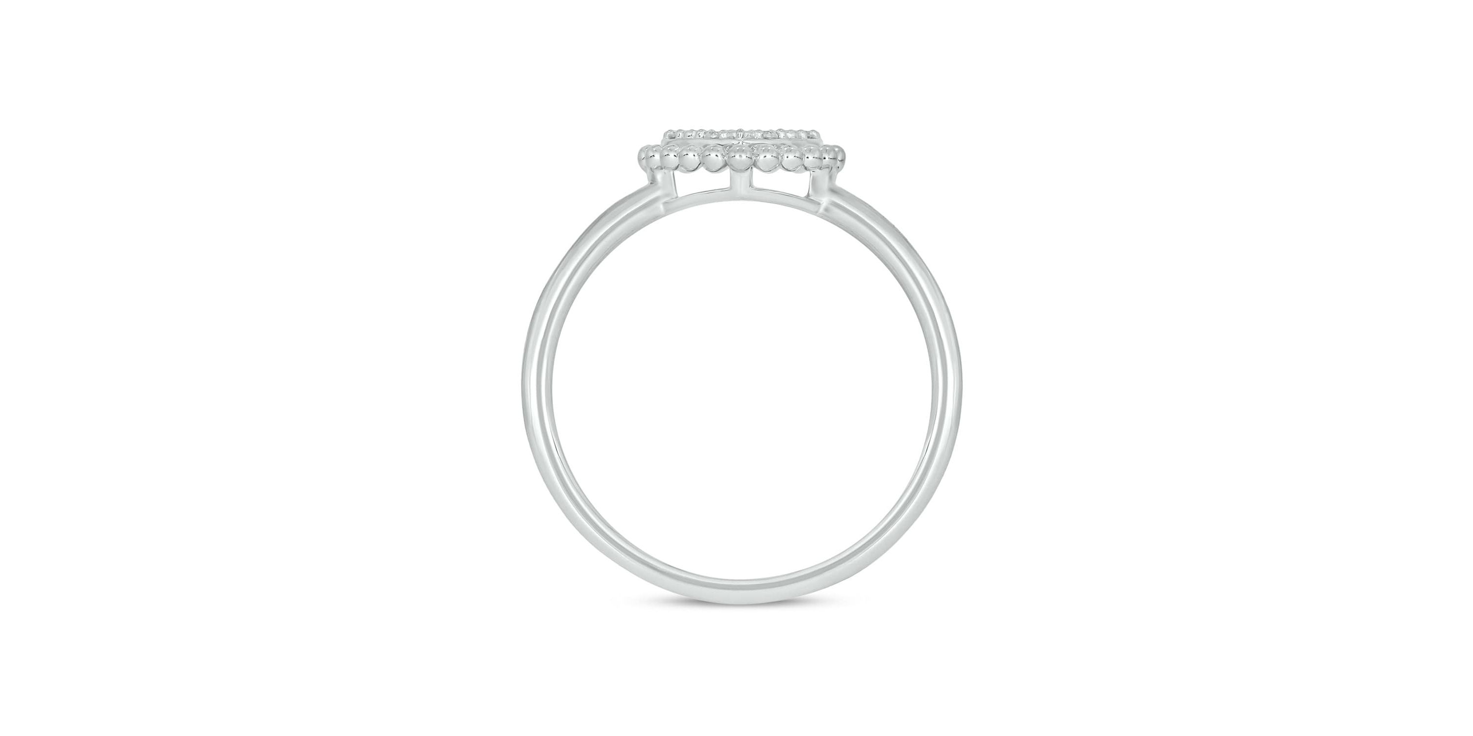Lab Created Diamond Accent  Lab-Grown Diamond Heart-Shaped Romantic Fashion Ring in Sterling Silver
