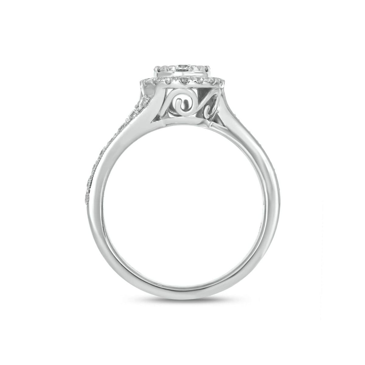 Lab Created 1 Carat Lab-Grown Diamond Oval Halo Center Bridal Set in Sterling Silver