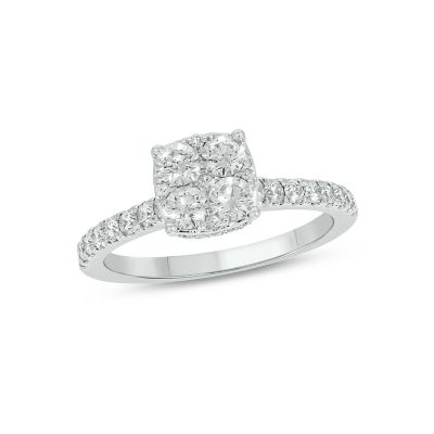 Belk & Co Lab Created 1 Carat Lab-Grown Diamond Elegant Engagement Ring in 10K White Gold, 8