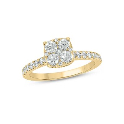 Belk & Co Lab Created 1 Carat Lab-Grown Diamond Elegant Engagement Ring in 10K White Gold, Yellow, 5