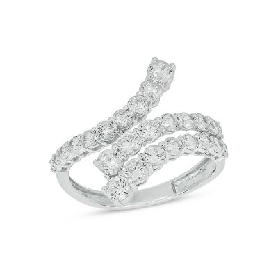 Belk & Co Lab Created 1 1/2 Carat Lab-Grown Diamond Crossover Fashion Ring in 10K Yellow Gold, White, 7