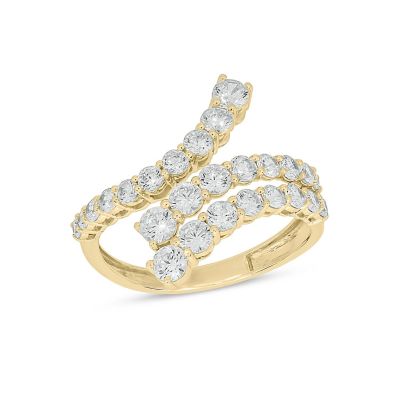 Belk & Co Lab Created 1 1/2 Carat Lab-Grown Diamond Crossover Fashion Ring in 10K Yellow Gold, 5