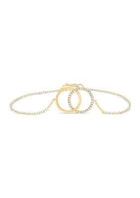 Belk & Co 1/10 Ct. T.w. Diamond Interlocking Infinity Circles Bracelet In 10K Yellow Gold -  0686557553215