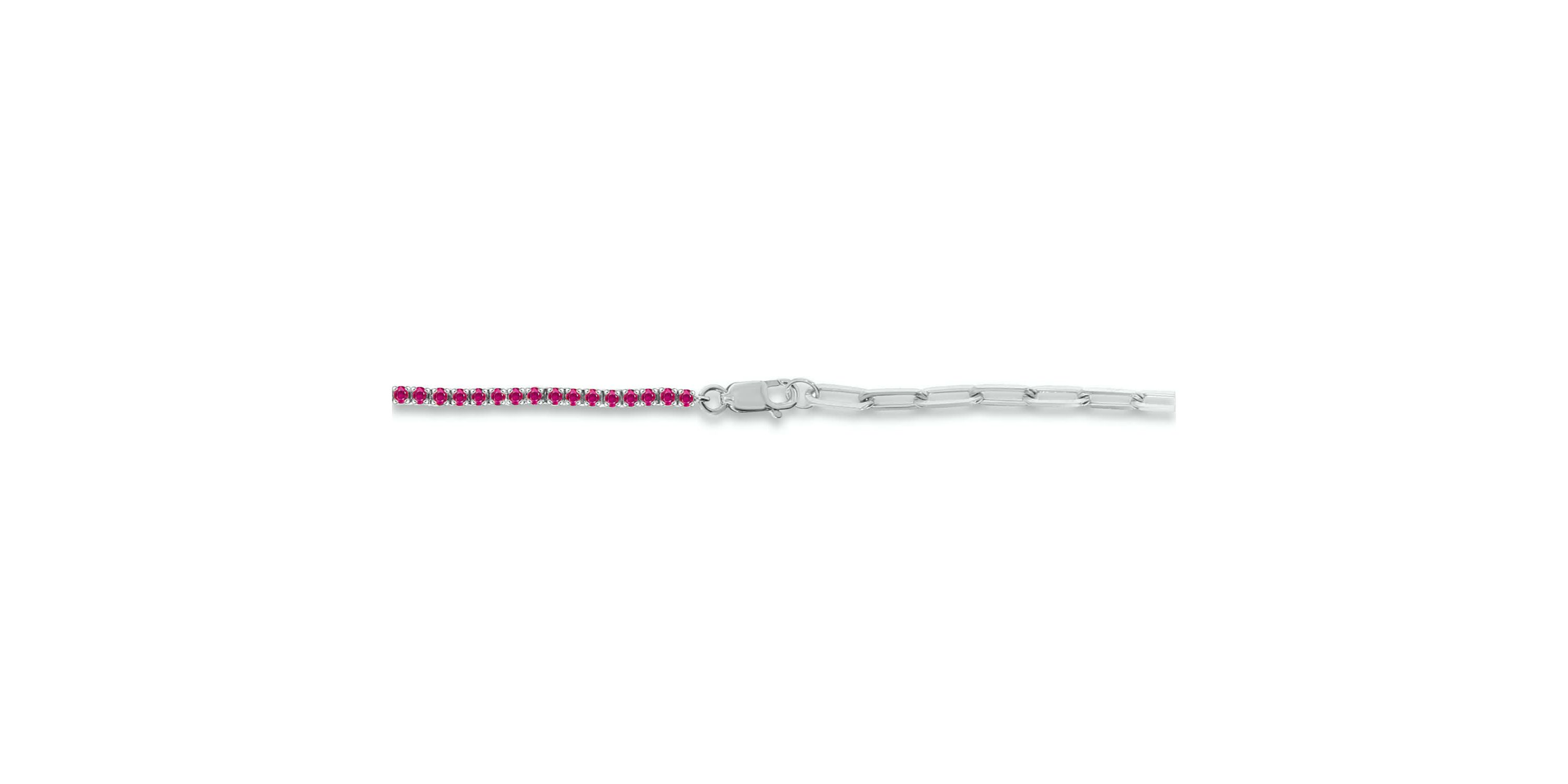 Lab Created 1.50 ct. t.w. Created Ruby Paperclip Tenis Bracelet in Sterling Silver