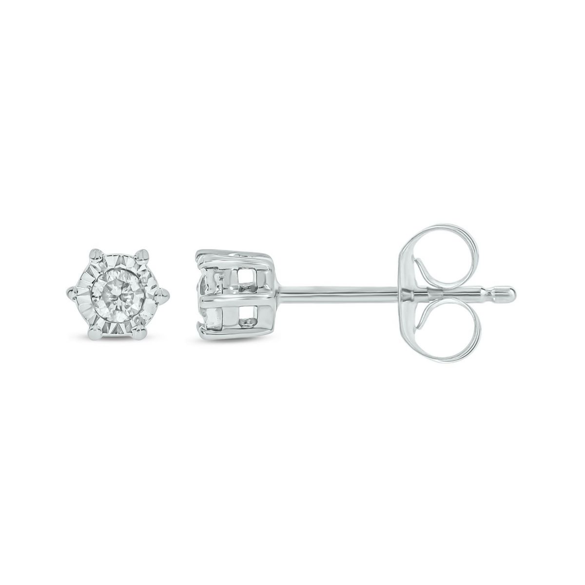 Diamond Accent White Diamond Miracle Plate Stud Earring in Sterling Silver