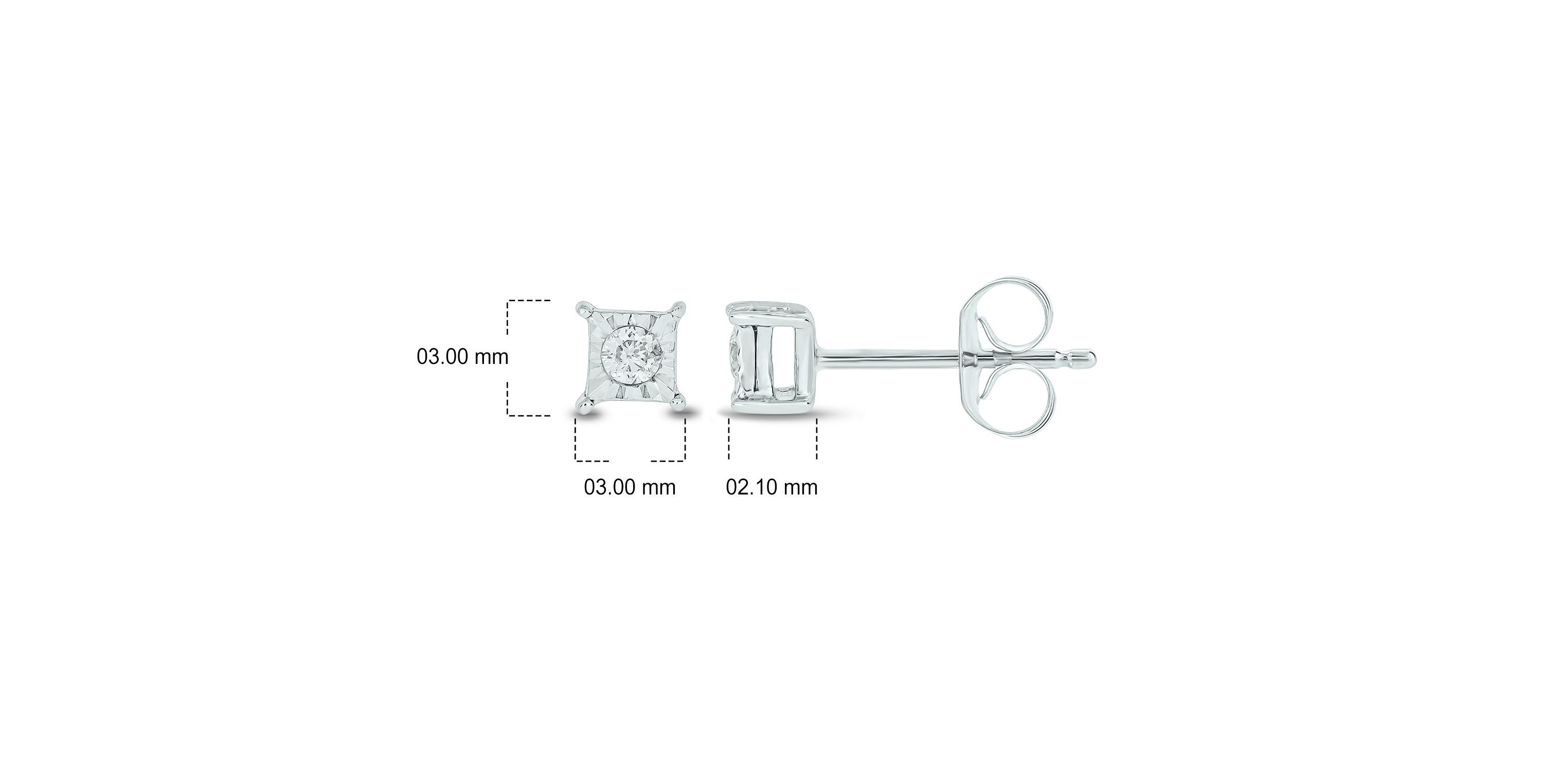 Diamond Accent White Diamond Miracle Plate Stud Earring in Sterling Silver