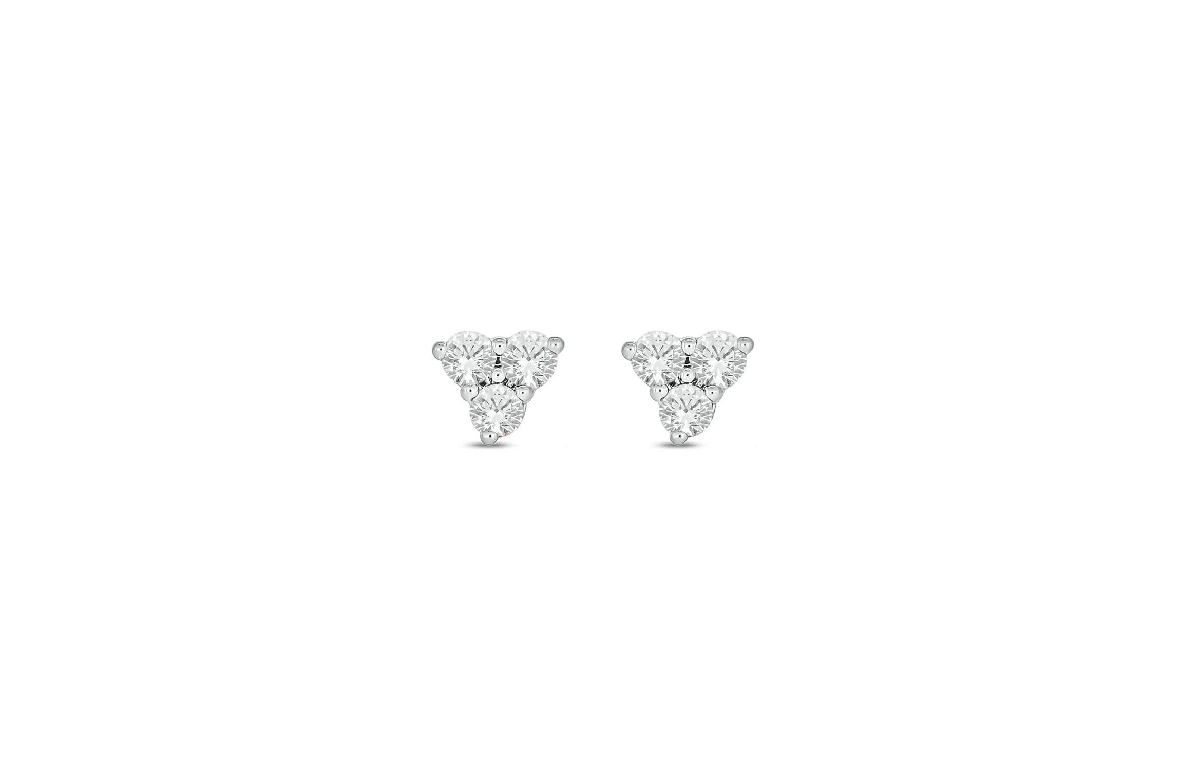Lab Created 1/10 Carat Lab Grown Diamond Triangle Stud Earring in 10KT White Gold